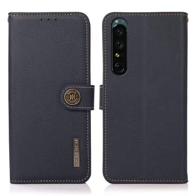 Lompakkokotelo 3-kortti nahkaa RFID Sony Xperia 1 VI - Sininen