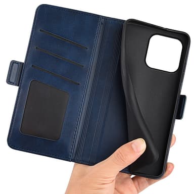 SKALO iPhone 15 Plus Premium Wallet Lompakkokotelo - Sininen