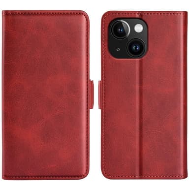 SKALO iPhone 15 Plus Premium Wallet Lompakkokotelo - Punainen