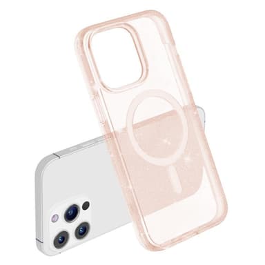 SKALO iPhone 15 Pro Max Glitter Magnetic Ring TPU Suojakuori - Kulta