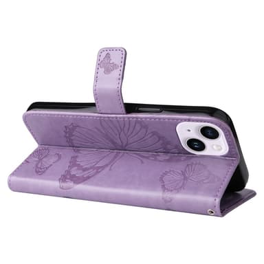 SKALO iPhone 15 Plus Mandala Butterfly lompakkokotelo - Violetti