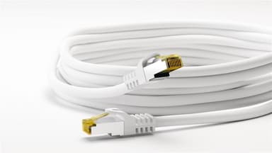 Goobay RJ45 välijohto CAT 6A S/FTP (PiMF), 500 MHz, CAT 7 raakakaapelilla, valkoinen