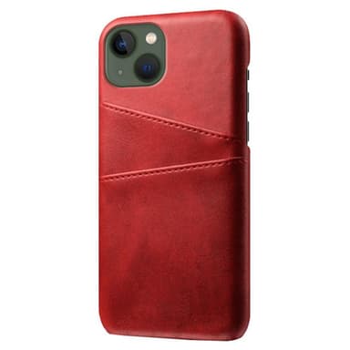 SKALO iPhone 15 PU-nahkainen Korttikotelo - Punainen