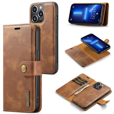 DG MING iPhone 15 Pro Max 2-in-1 magneetti lompakkokotelo - Ruskea