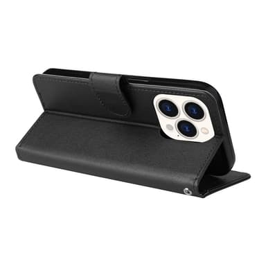 SKALO iPhone 15 Plus Lompakkokotelo PU-nahkaa - Musta
