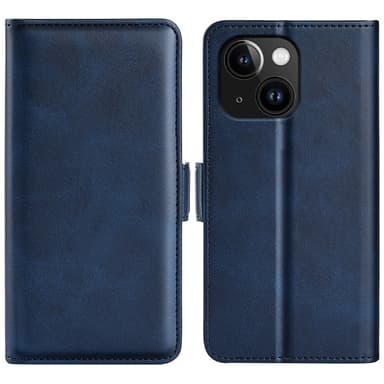 SKALO iPhone 15 Plus Premium Wallet Lompakkokotelo - Sininen