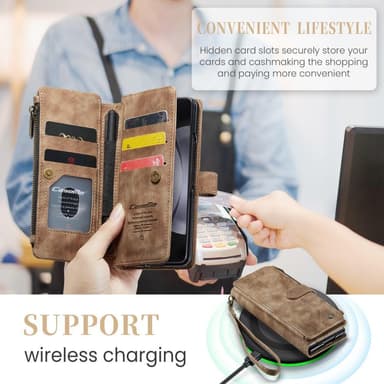 CaseMe Samsung Z Fold5 CaseMe Big Wallet Lompakkokotelo - Ruskea