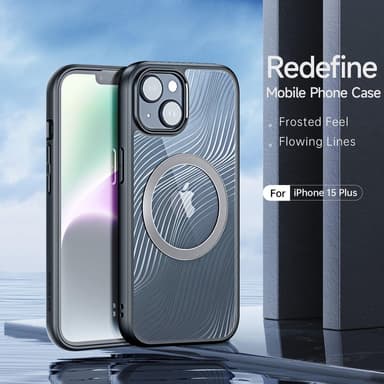 DUX DUCIS iPhone 15 Plus Aimo Series Magnetic Ring Suojakuori - Musta