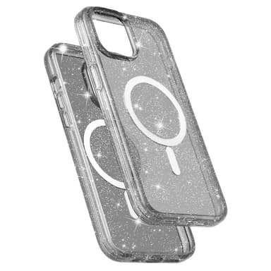 SKALO iPhone 15 Glitter Magnetic Ring TPU Suojakuori - Musta
