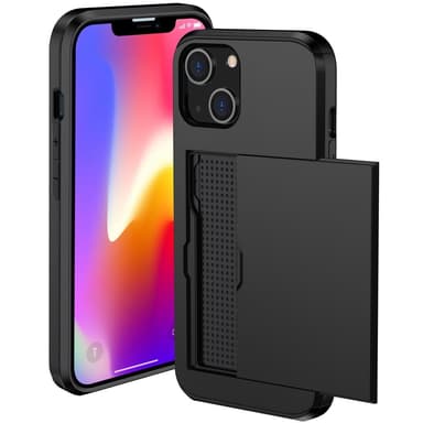 SKALO iPhone 15 Plus Armor Suojakuori korttikotelo - Musta