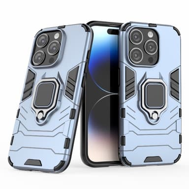 SKALO iPhone 15 Pro Max Armor Hybridi metallirengas kuori - Sininen