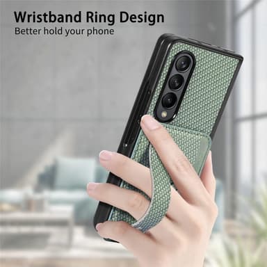 SKALO Samsung Z Fold5 SKALO Samsung Z Fold5 Carbon Fiber Suojakuori  korttipidike / kahva - Khaki