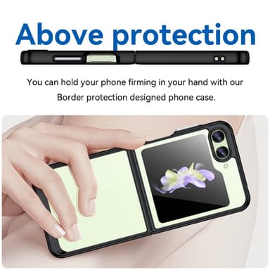 SKALO Samsung Z Flip5 Väri Puskurin Suojakuori - Musta
