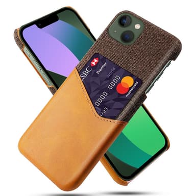 SKALO iPhone 15 Plus Premium PU Nahka kortinhaltija Suojakuori - Ruskea