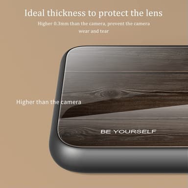 SKALO iPhone 15 Pro Max Wood karkaistu lasi TPU-suojakuori - Vaaleanruskea