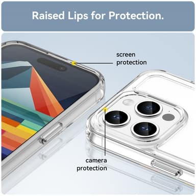SKALO iPhone 15 Pro Läpinäkyvä TPU Metal Buttons Suojakuori - Läpinäkyvä