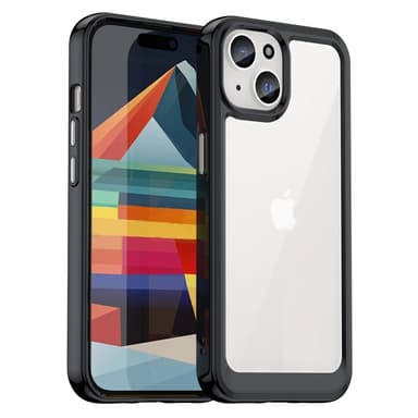 SKALO iPhone 15 Läpinäkyvä TPU suojakuori - Musta