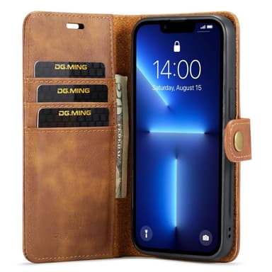 DG MING iPhone 15 Pro Max 2-in-1 magneetti lompakkokotelo - Ruskea