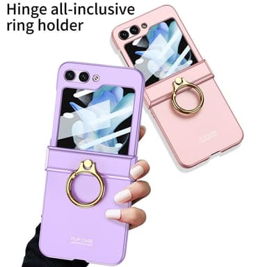 SKALO Samsung Z Flip5 GKK Flip Rengas kuori - Musta