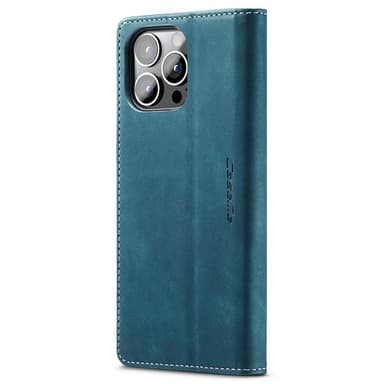CASEME Retro lompakkokotelo iPhone 15 Prolle - Sininen