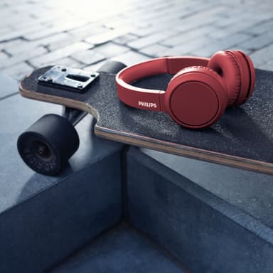 Korviin kiinnitettävät Bluetooth-kuulokkeet, punainen