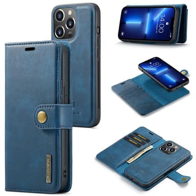 DG MING iPhone 15 Pro 2-in-1 magneetti lompakkokotelo - Sininen