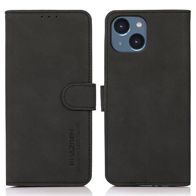 SKALO iPhone 15 Plus KHAZNEH Lompakkokotelo PU-nahasta - Musta