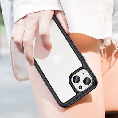 SKALO iPhone 15 Läpinäkyvä TPU suojakuori - Musta