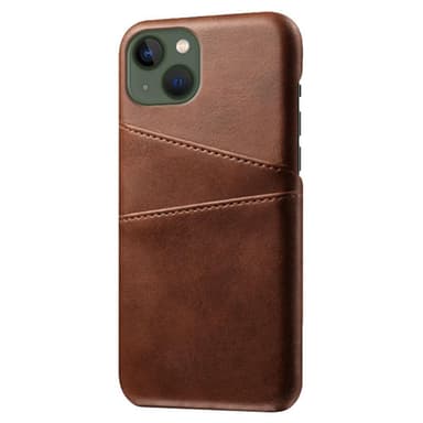 SKALO iPhone 15 PU-nahkainen Korttikotelo - Ruskea