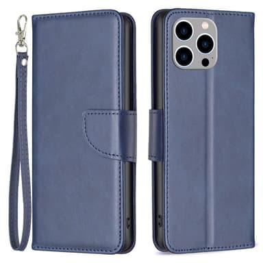SKALO iPhone 15 Pro Max Lompakkokotelo PU-nahkaa - Sininen