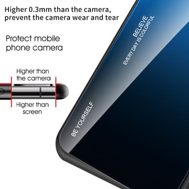 SKALO iPhone 15 Plus Gradientti karkaistu lasi TPU-suojakuori - Punainen-Musta