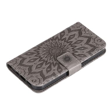 SKALO iPhone 15 Pro Max Mandala lompakkokotelo - Harmaa