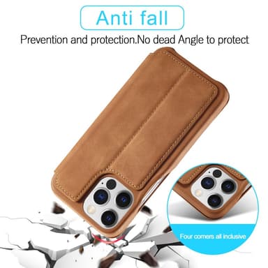 SKALO iPhone 15 Pro LC.IMEEKE Lompakkokotelo PU-nahkaa - Ruskea