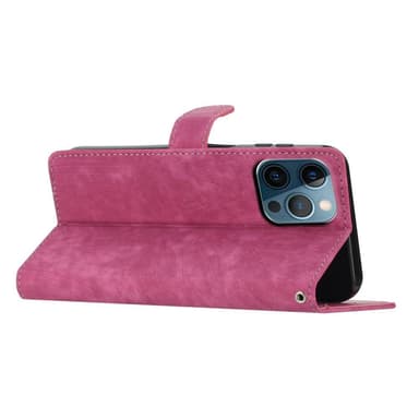 SKALO iPhone 15 Pro Max Lompakkokotelo PU-nahkaa - Cerise