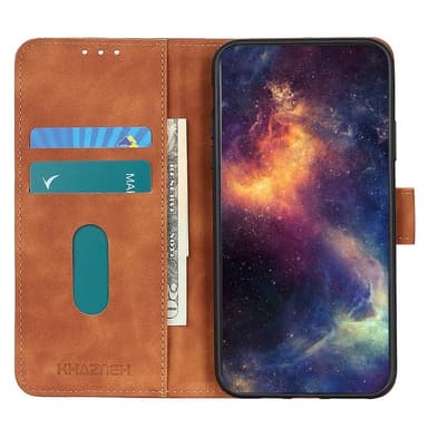 SKALO iPhone 15 Pro Max KHAZNEH Lompakkokotelo PU-nahasta - Ruskea