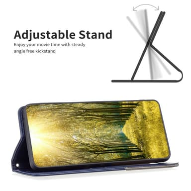 iPhone 15 Pro BINFEN COLOR Kohokuvioitu Lompakkokotelo - Sininen