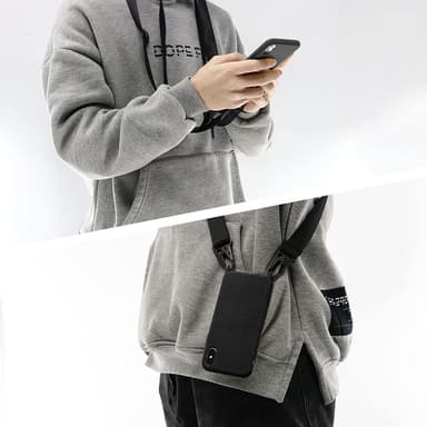TPU-puhelinkotelo kaulanauhalla Musta iPhone 13 Pro Max