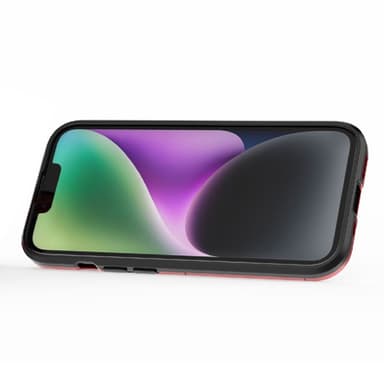 SKALO iPhone 15 Armor Hybridi metallirengas kuori - Punainen