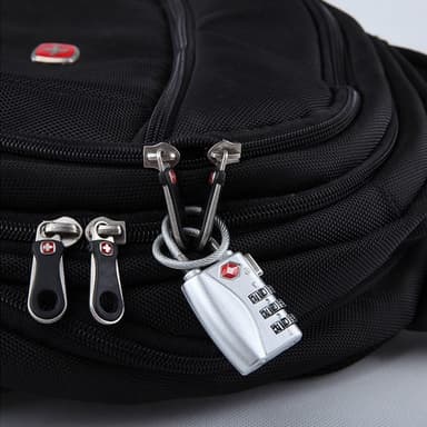 TSA Combination Wirerope Lock Vetoketjulle Matkalaukkuille - Musta