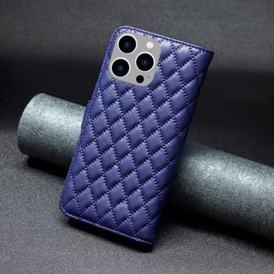 SKALO iPhone 15 Pro BINFEN COLOR Tikattu Lompakko - Sininen