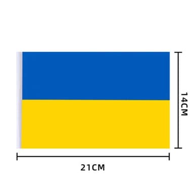 Kädessä pidettävä Ukrainan lippu 14 × 21 cm polyesteri Sininen/keltainen