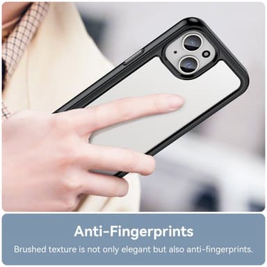 SKALO iPhone 15 Läpinäkyvä TPU suojakuori - Musta