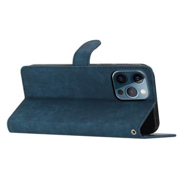 SKALO iPhone 15 Pro Max Lompakkokotelo PU-nahkaa - Sininen