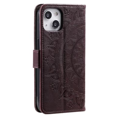 SKALO iPhone 15 Mandala lompakkokotelo - Ruskea