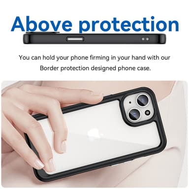 SKALO iPhone 15 Läpinäkyvä TPU suojakuori - Musta