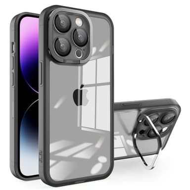 SKALO iPhone 15 Pro Väri Puskurin Suojakuori Kamerarengas - Musta