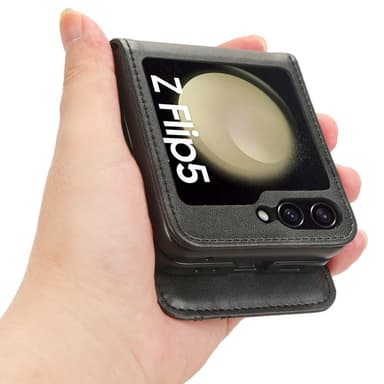SKALO Samsung Z Flip5 PU-nahkainen Korttikotelo - Musta
