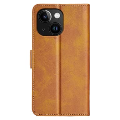 SKALO iPhone 15 Plus Premium Wallet Lompakkokotelo - Vaaleanruskea