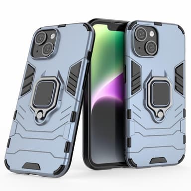 SKALO iPhone 15 Armor Hybridi metallirengas kuori - Sininen