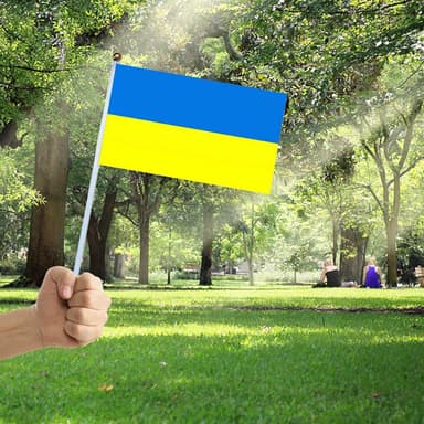 Kädessä pidettävä Ukrainan lippu 14 × 21 cm polyesteri Sininen/keltainen